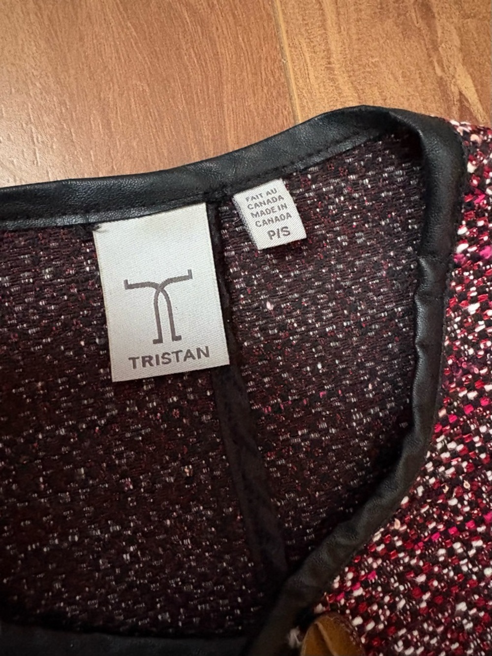 Women’s Red Tweed Button Jacket - Picture 2 of 4
